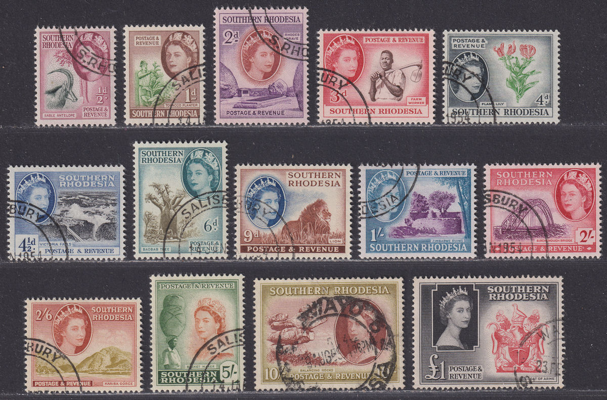 Southern Rhodesia 1953 Queen Elizabeth II Set Used SG78-91 cat £130