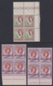 Click for more photos and details Southern Rhodesia 1953 QEII 1d, 2d Imprint + Marginal Blocks of 4 Mint SG79-80
