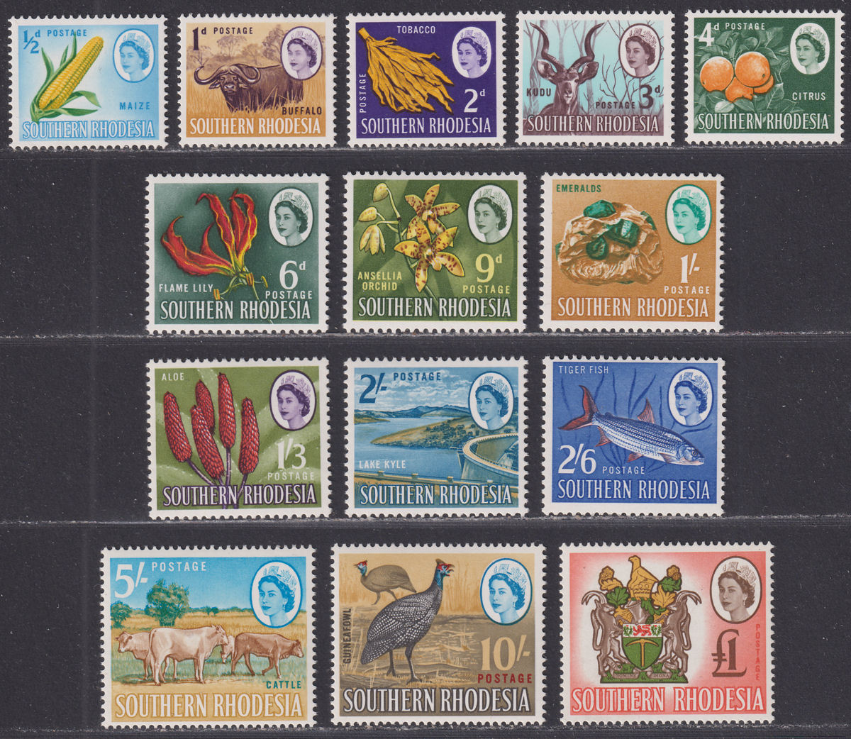 Southern Rhodesia 1964 Queen Elizabeth II Set UM Mint SG92-105 cat £40 MNH