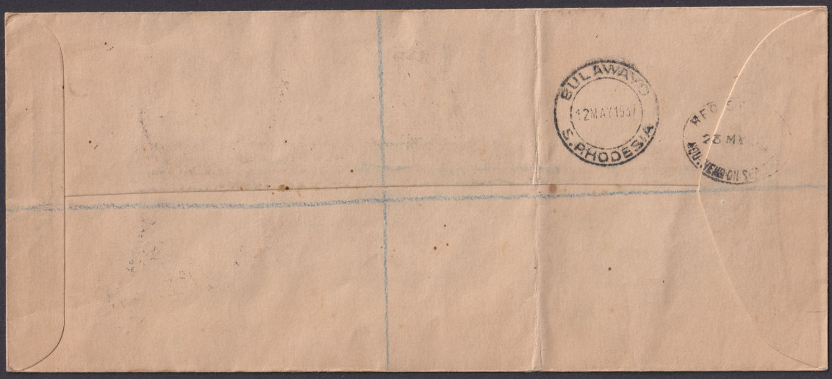 Southern Rhodesia 1937 KGVI Coronation Regd First Day Cover BULAWAYO to UK