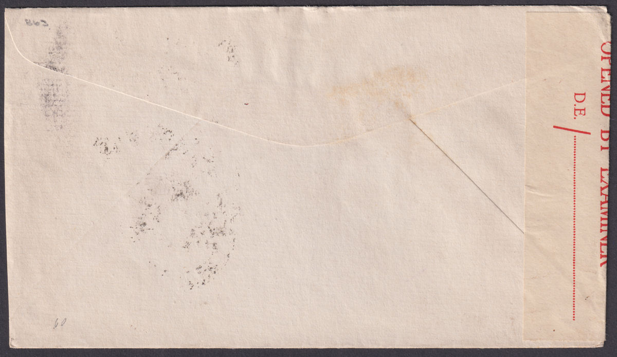 Southern Rhodesia 1944 KGVI 4d, 2d Used on Cover BULAWAYO to USA w Censor Mark