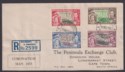 Click for more photos and details Southern Rhodesia 1937 KGVI Coronation Regd First Day Cover SALISBURY to S.A.