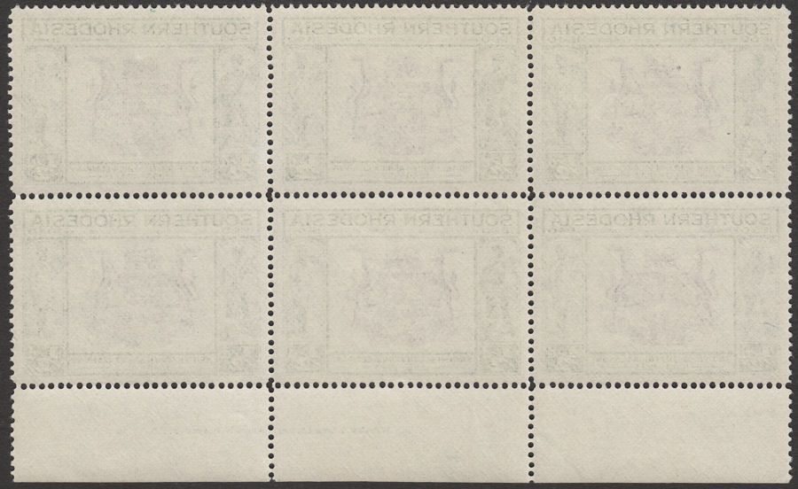 Southern Rhodesia 1940 KGVI BSAC Jubilee ½d Imprint Block of 6 Mint Set SG53