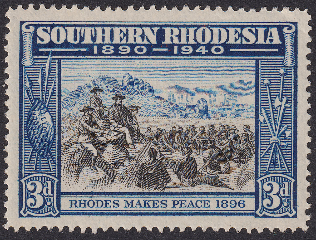 Southern Rhodesia 1940 KGVI 3d with Smoke Signal Variety Mint SG57b cat £130