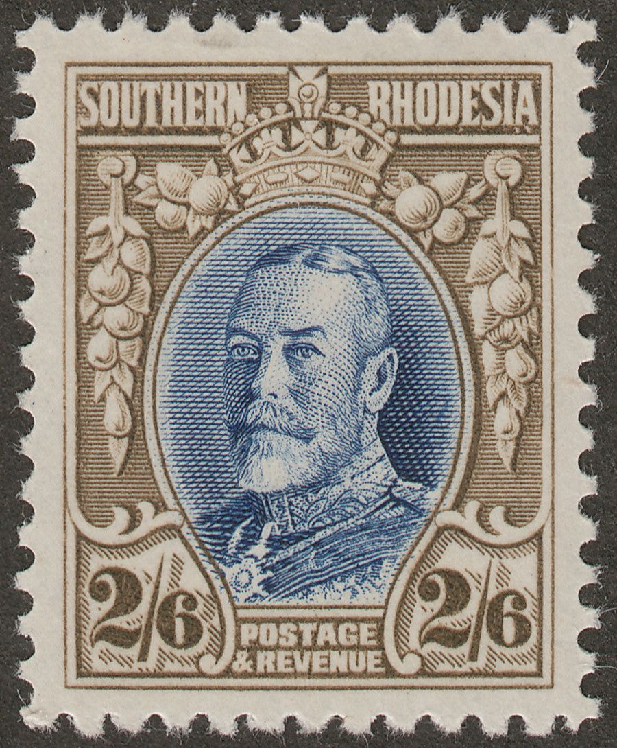 Southern Rhodesia 1931 KGV Field Marshal 2sh6d Blue and Drab perf 12 Mint SG26