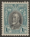 Southern Rhodesia 1935 KGV Field Marshal 1sh Black + Green Blue p11½ Mint SG23a