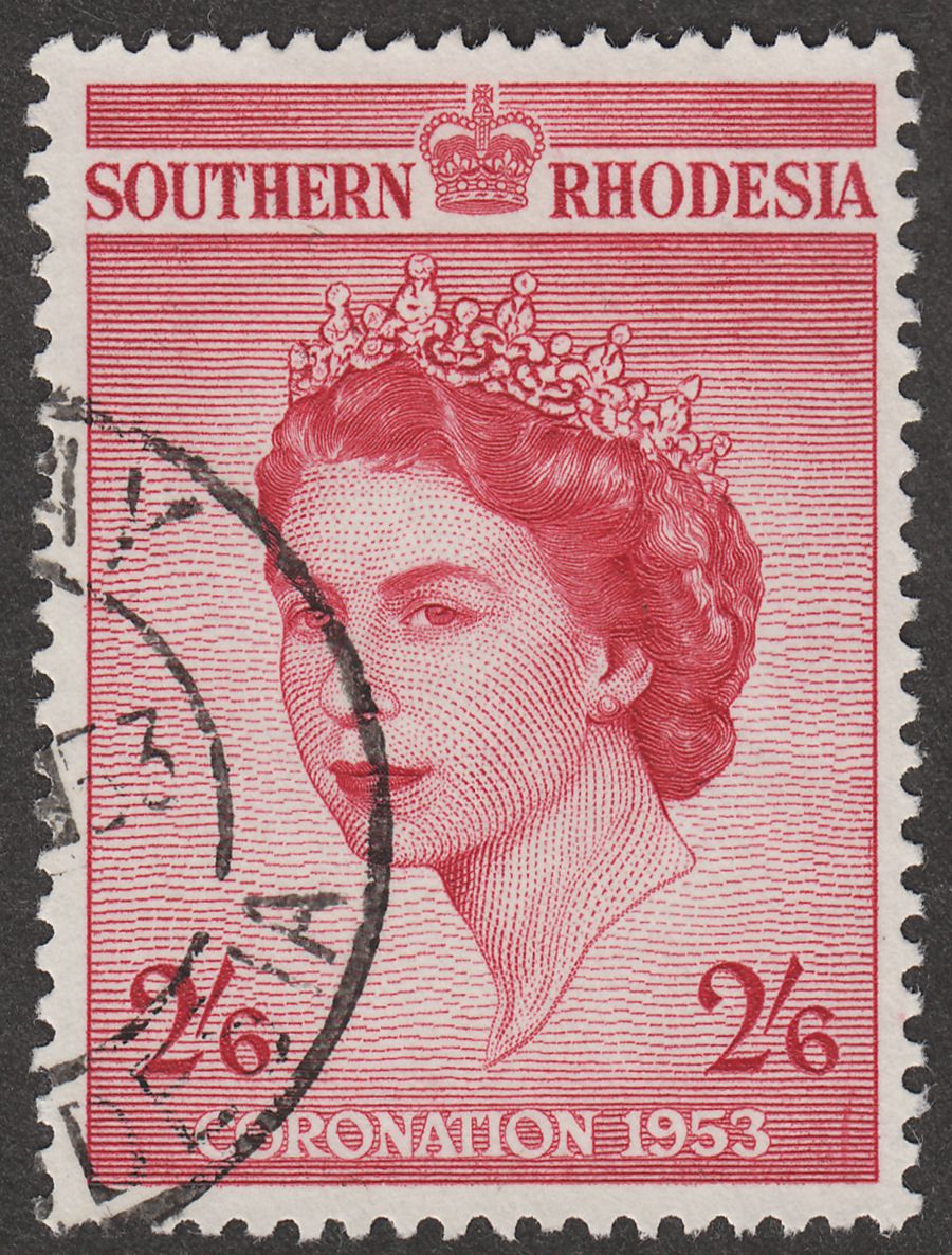 Southern Rhodesia 1953 QEII Coronation 2sh6d Carmine Used SG77