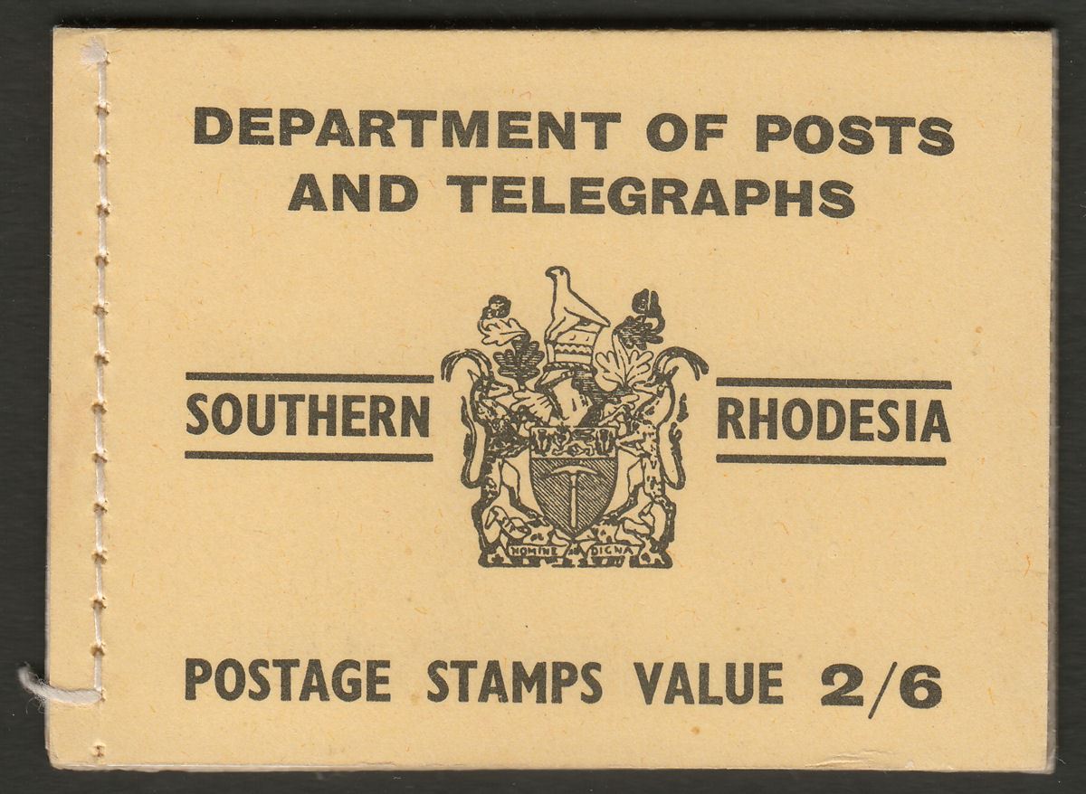 Southern Rhodesia 1954 QEII Booklet 2sh6d Yellow on Black Complete SB5 cat £75