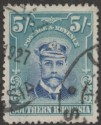 Click for more photos and details Southern Rhodesia 1924 KGV Admiral 5sh Blue and Blue-Green Used SG14