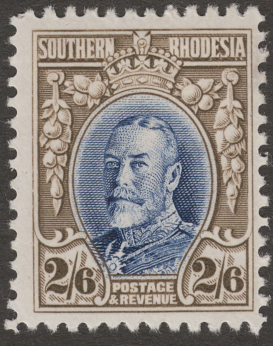 Southern Rhodesia 1931 KGV Field Marshal 2sh6d Blue and Drab perf 12 Mint SG26