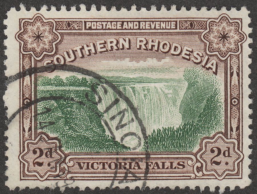 Southern Rhodesia 1935 KGV Vic Falls Postage and Revenue 2d p12½ Used SG35