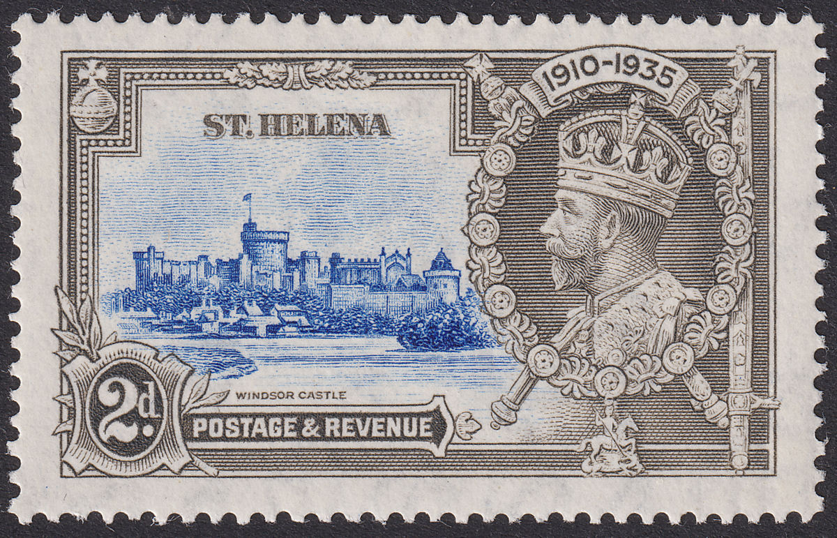 St Helena 1935 KGV Silver Jubilee 2d Dot Left of Chapel Mint SG125g cat £350