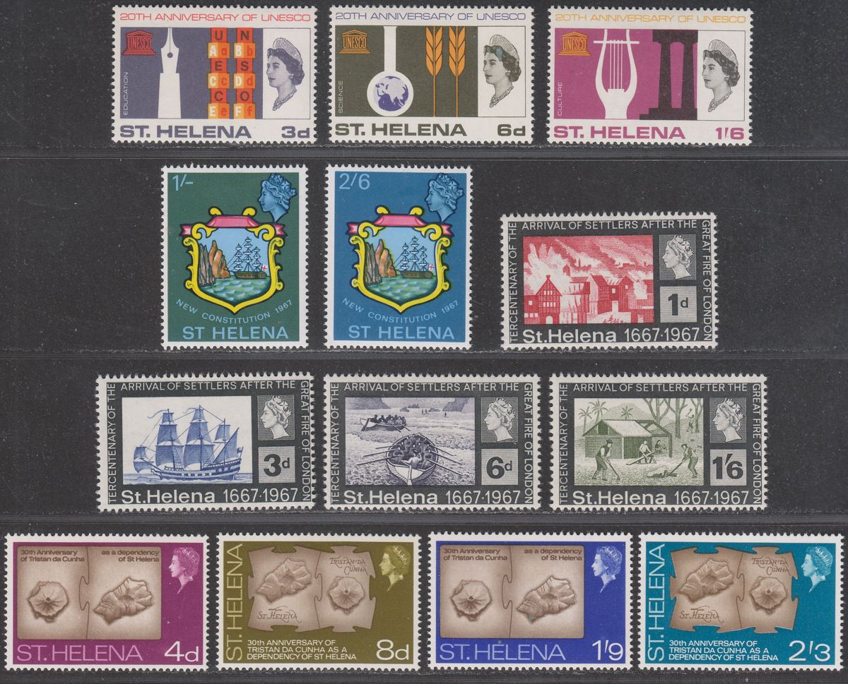 St Helena 1963-69 QEII Selection Mint incl Churchill, WHO, UNESCO