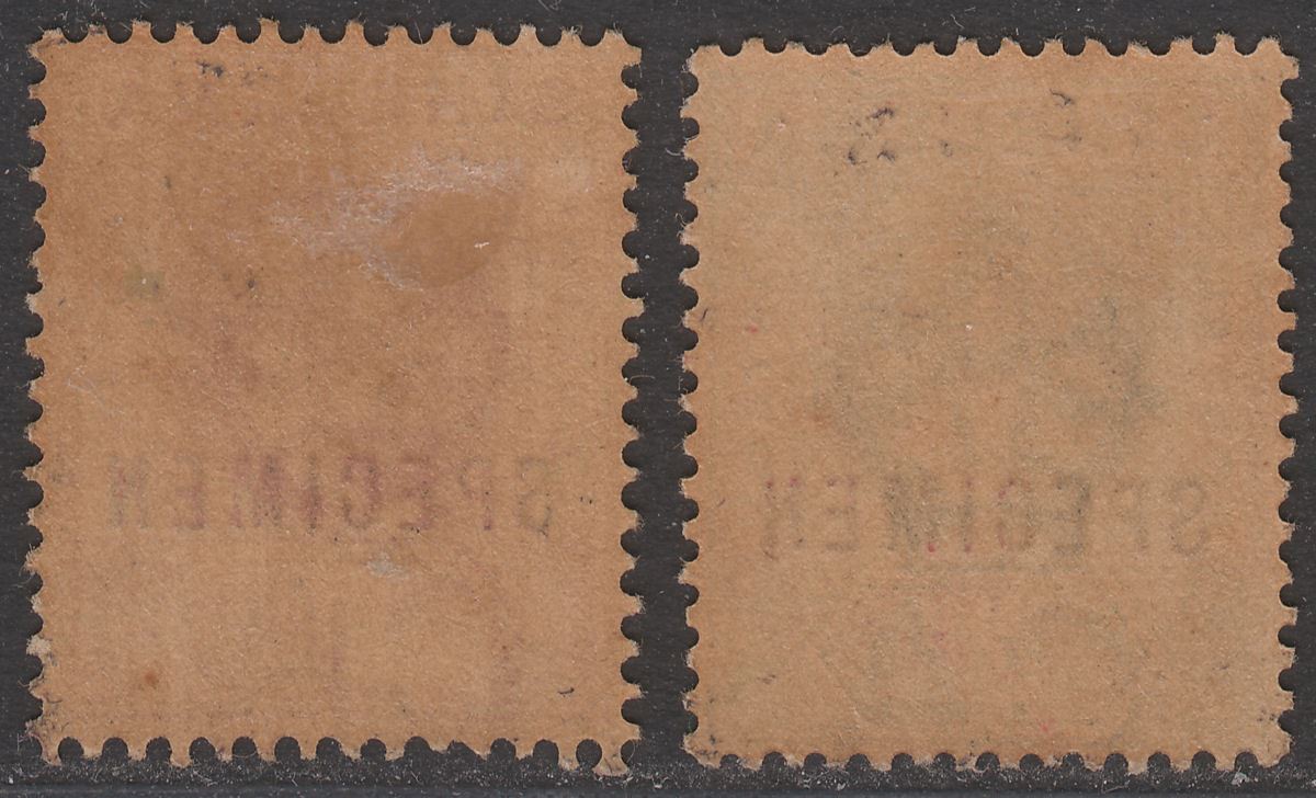St Helena 1902 KEVII SPECIMEN Overprint ½d, 1d Unused SG53s-54s heavily toned