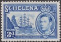 Click for more photos and details St Helena 1938 KGVI Badge 3d Ultramarine Mint SG135 cat £80