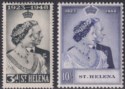 St Helena 1948 KGVI Royal Silver Wedding 3d, 10sh Mint SG143-144 cat £30 RSW