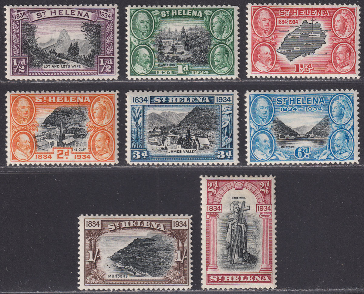 St Helena 1934 KGV Centenary British Colonisation Set to 2sh6d Mint SG114-121
