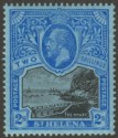 Click for more photos and details St Helena 1912 KGV 2sh Black and Blue Mint SG80