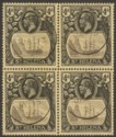 Click for more photos and details St Helena 1923 KGV 4d Block with Broken Mainmast Used cat £300 SG92a