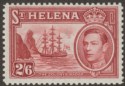 Click for more photos and details St Helena 1938 KGVI Badge 2sh6d Maroon Mint SG138