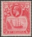 Click for more photos and details St Helena 1937 KGV 1½d Deep Carmine-Red Mint SG99f cat £90