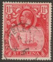 Click for more photos and details St Helena 1937 KGV 1½d Deep Carmine-Red Used SG99f cat £85