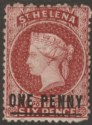 Click for more photos and details St Helena 1871 QV 1d Lake wmk CC perf 12½ Type C Unused SG8 cat £140 as mint