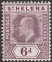 Click for more photos and details St Helena 1908 KEVII 6d Dull and Deep Purple Chalky Paper Mint SG67