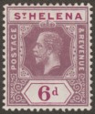 Click for more photos and details St Helena 1912 KGV 6d Dull and Deep Purple Mint SG84