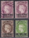 St Helena 1884-94 Queen Victoria Part Set to 1sh Used with Remainder Cancels