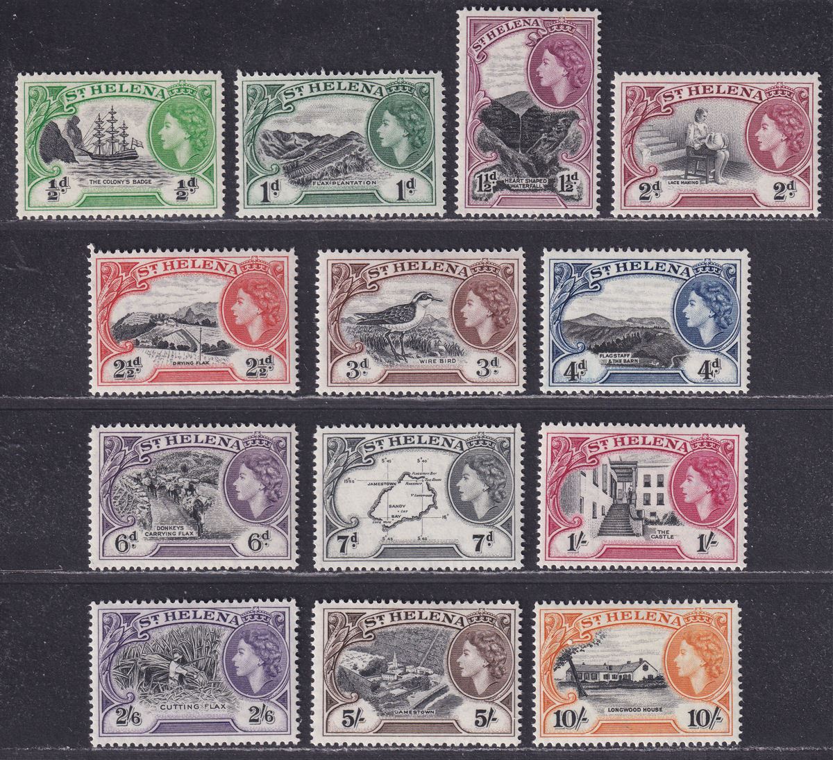 St Helena 1953 Queen Elizabeth II Set Mint SG153-165 cat £100