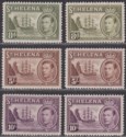 Click for more photos and details St Helena 1938-44 KGVI Badge 8d, 5sh, 10sh Shades Mint SG 136a SG139-140