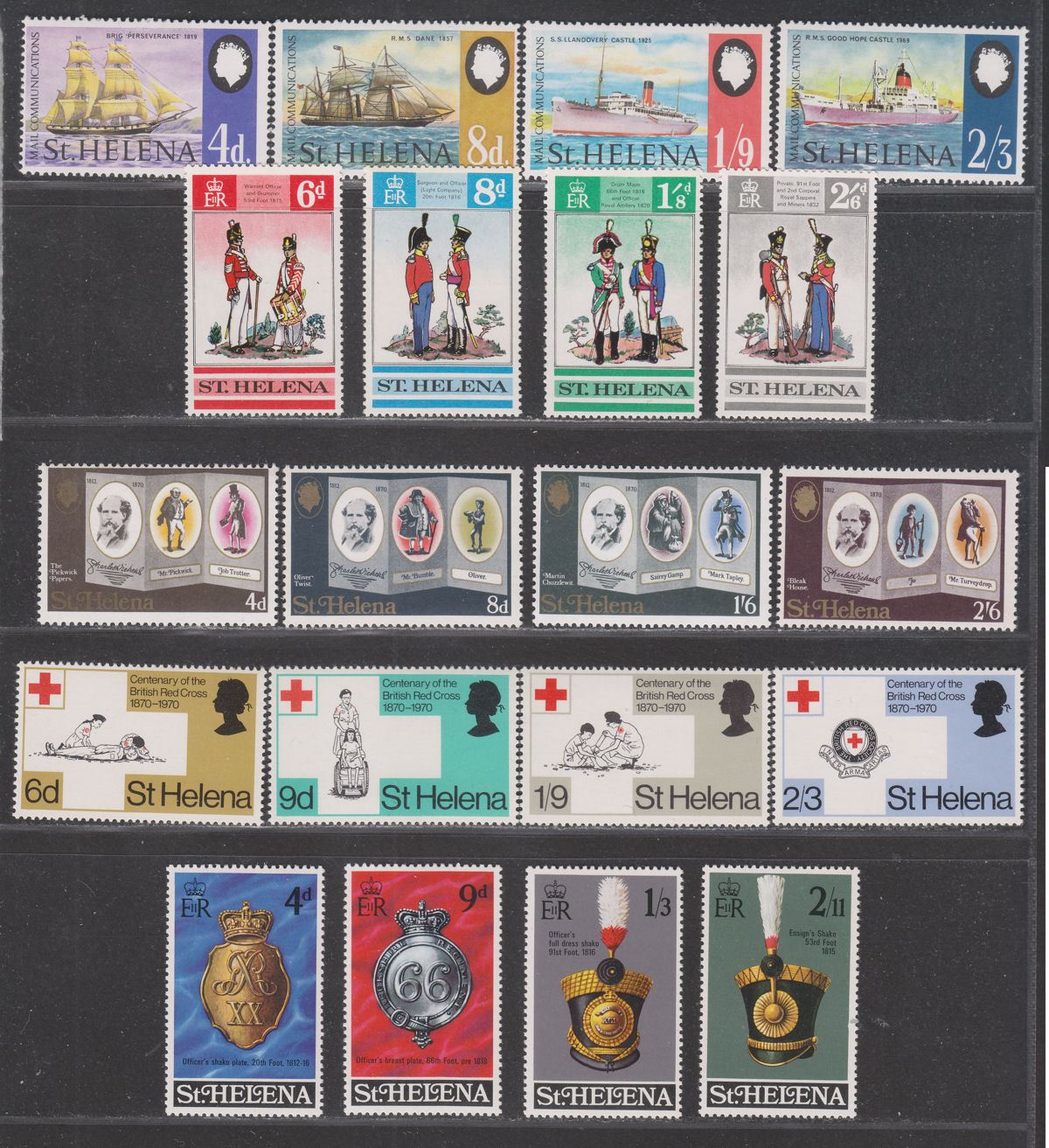 St Helena 1953-70 QEII Selection Mint incl WHO, UNESCO, Great Fire