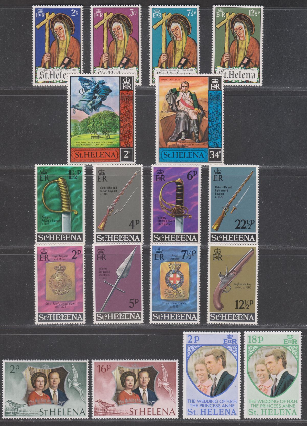 St Helena 1971-79 QEII Selection UM Mint incl Military Equipment, Halley