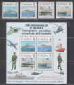 St Helena 1992 QEII 10th Anniv Liberation of Falklands - Ships Set + MS Mint
