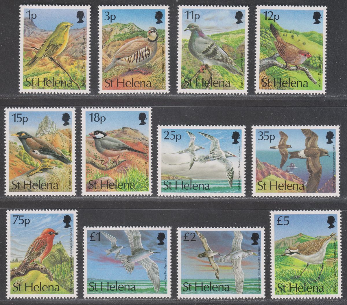 St Helena 1993 QEII Birds Set Mint SG636-647