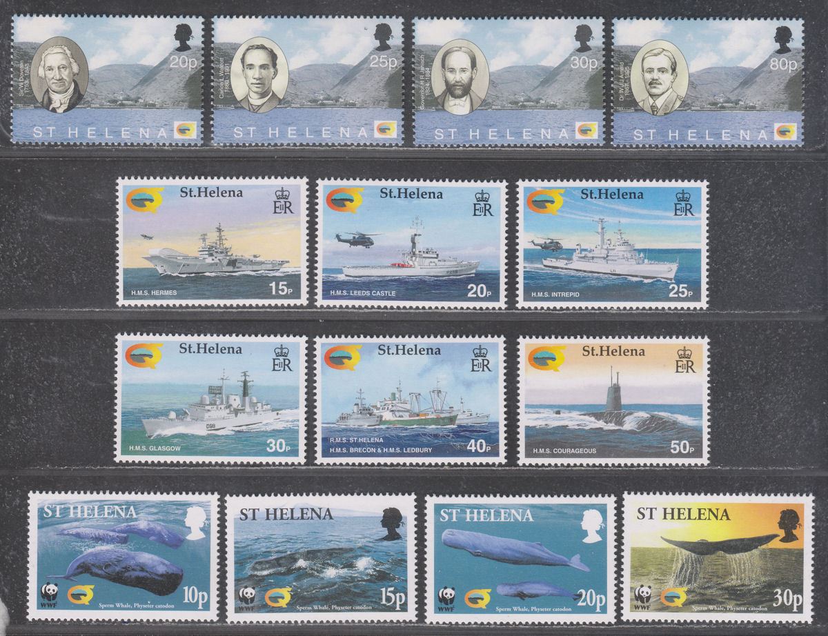 St Helena 2002 QEII 500th Anniv of Discovery / Ships / Sperm Whale Sets UM Mint