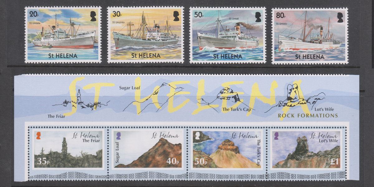 St Helena 2004-05 QEII Ships / Rock Formations / End of World War II UM Mint
