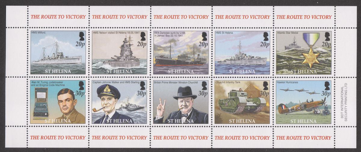 St Helena 2004-05 QEII Ships / Rock Formations / End of World War II UM Mint