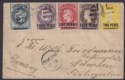 Click for more photos and details St Helena 1896 QV Surcharge Set to 4d Used on Cover to Munich, Germany