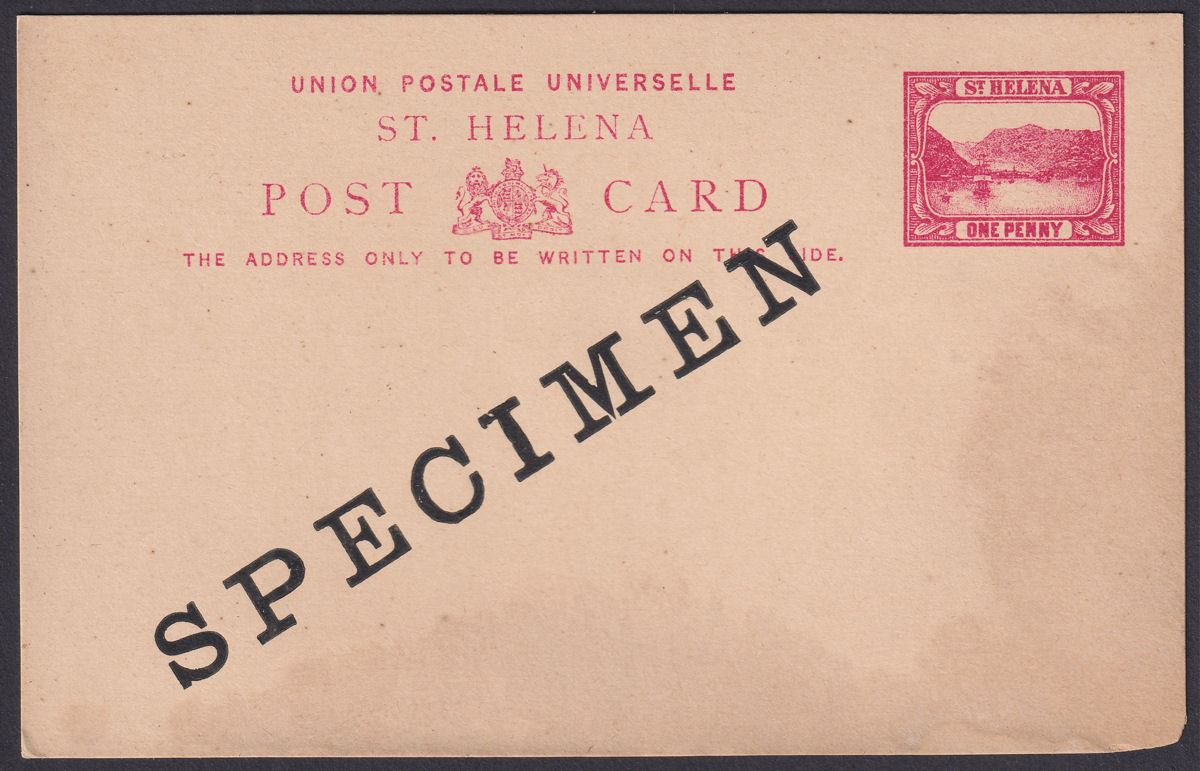 St Helena 1896 QV 1d SPECIMEN Overprint Postal Stationery Postcard Unused