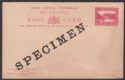 Click for more photos and details St Helena 1896 QV 1d SPECIMEN Overprint Postal Stationery Reply Postcard Unused