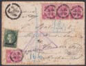 Click for more photos and details St Helena 1901 QV 1d x4, ½d on Reg Cover to Amsterdam w Deadwood EW Censor Mark