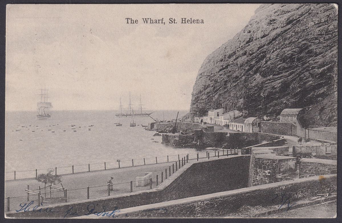 St Helena 1907 KEVII 1d Used on The Wharf Picture Postcard to Norway