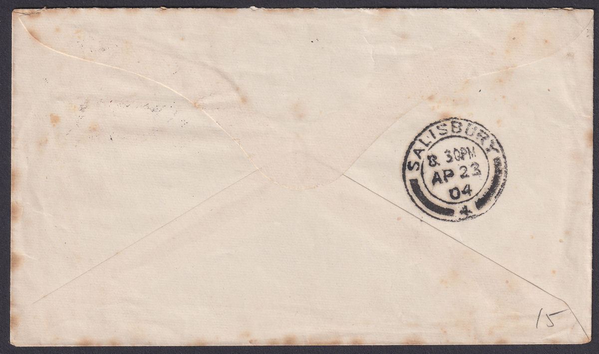 St Helena 1904 KEVII 1d Used on Cover to Salisbury, England