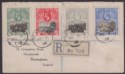 Click for more photos and details St Helena 1919 KGV Part Set to 2½d Used Registered Cover to Birmingham, England