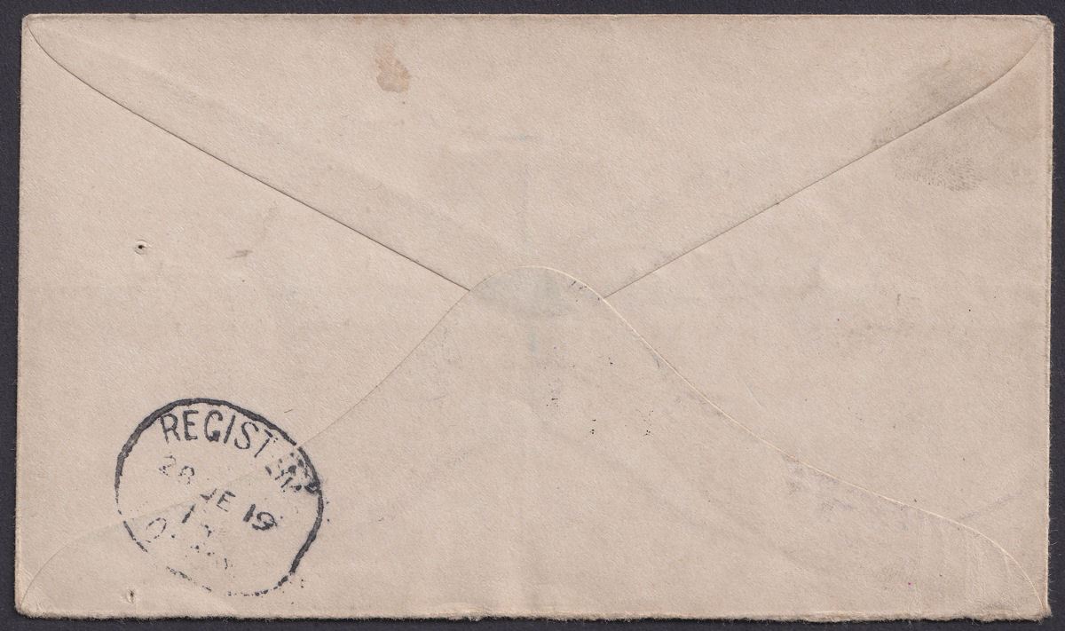 St Helena 1919 KGV Part Set to 2½d Used Registered Cover to Birmingham, England