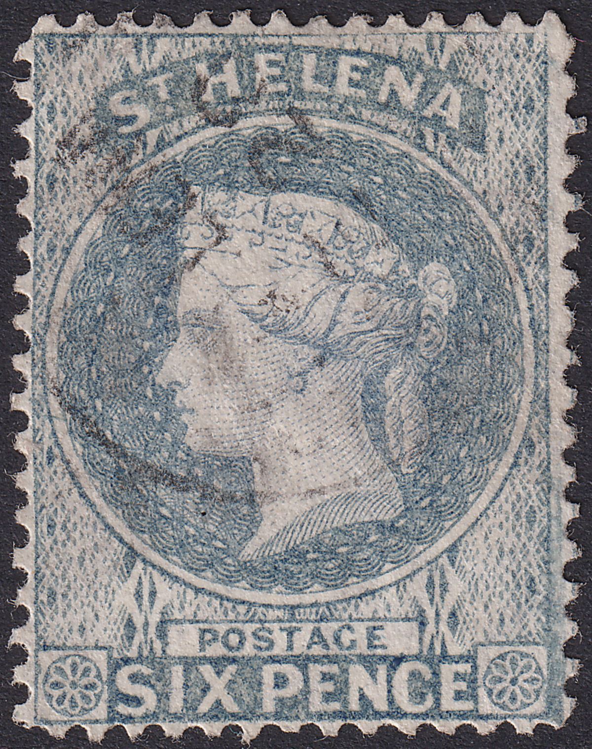 St Helena 1880 QV 6d Milky Blue wmk CC perf 14 Used SG29 cat £50