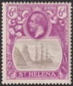 Click for more photos and details St Helena 1923 KGV 6d Grey and Purple Torn Flag Variety Mint SG104b cat £300
