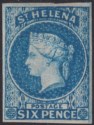 Click for more photos and details St Helena 1856 QV 6d Blue Imperforate Mint SG1 cat £650 with four good margins